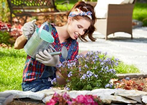 Modern Raynes Park landscape gardening with structured outdoor design