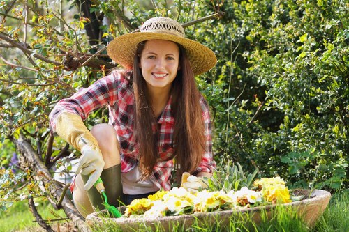 Garden maintenance safety checks during outdoor work